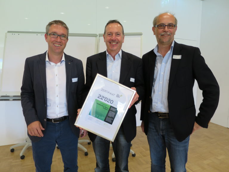 v.l.n.r.: Robert Schmidlin, Präsident VGQ; Urs Fuhrer, Fermacell; Uwe Germerott, Geschäftsführer VGQ und CO2-Bank Schweiz